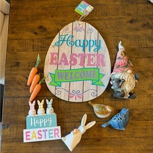 Spring Easter decor bundle gnome bunny birds